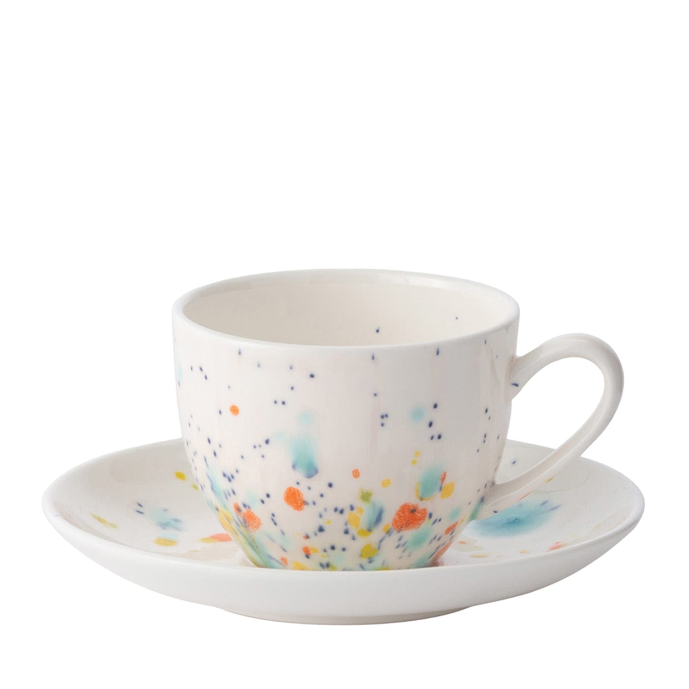 Set di due tazze e piattini da caffè Seabed White