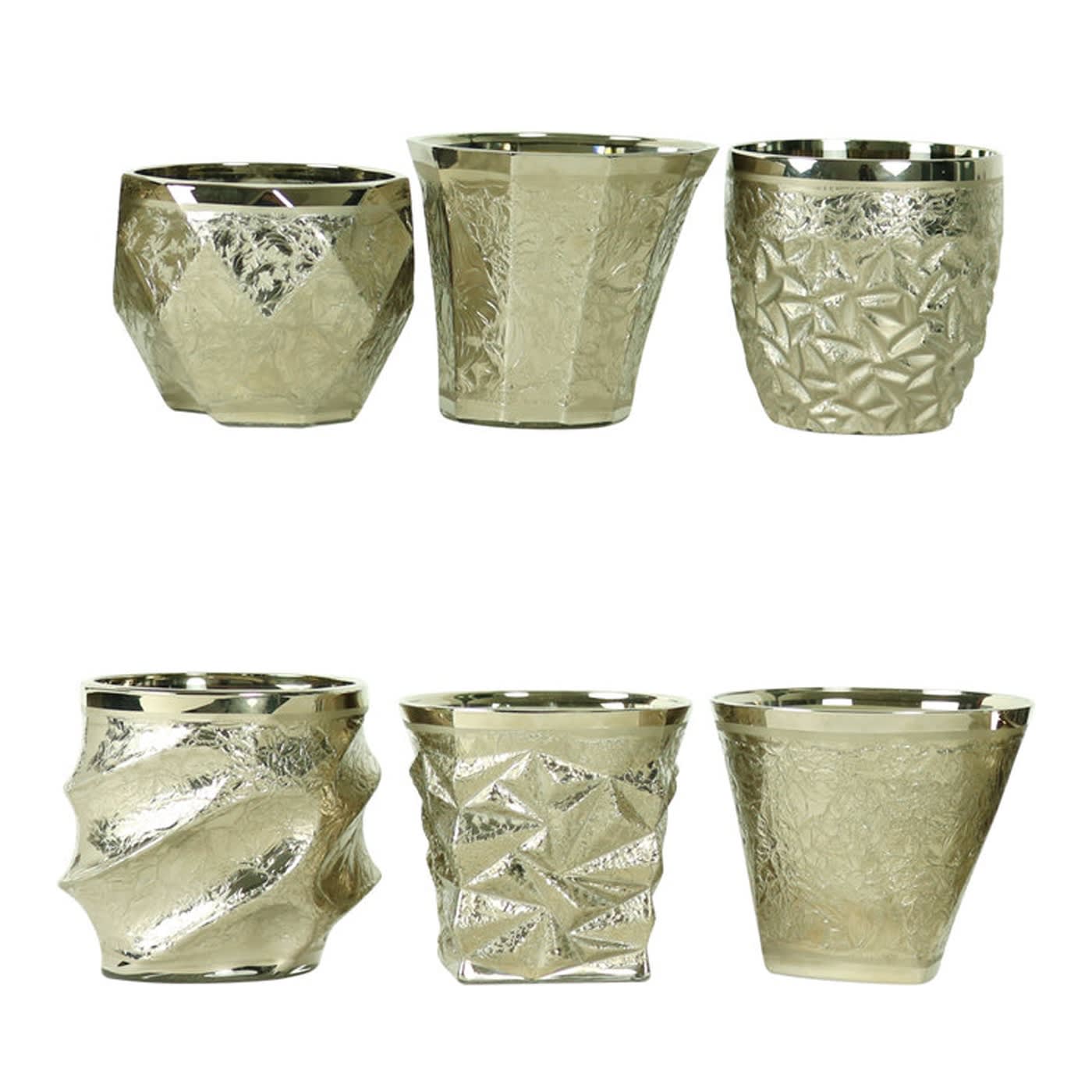 Set di sei bicchieri Capriccio in platino