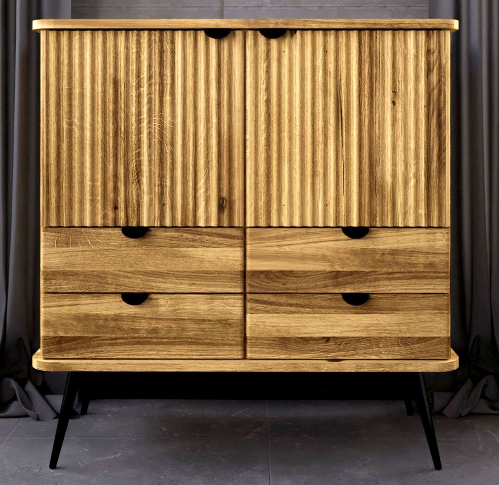 Cassettiera "Rolleston" 19, rovere selvatico, oliato - 102 x 97 x 46 cm (h x l x p)