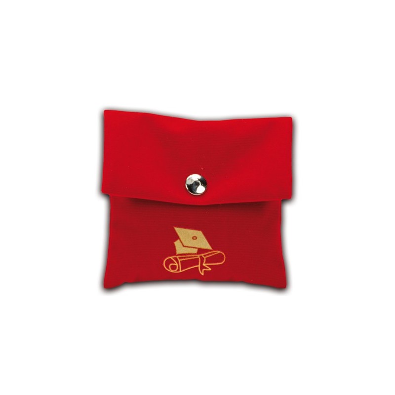 10 PZ BUSTINA VELLUTO LAUREA ROSSO BARATTI