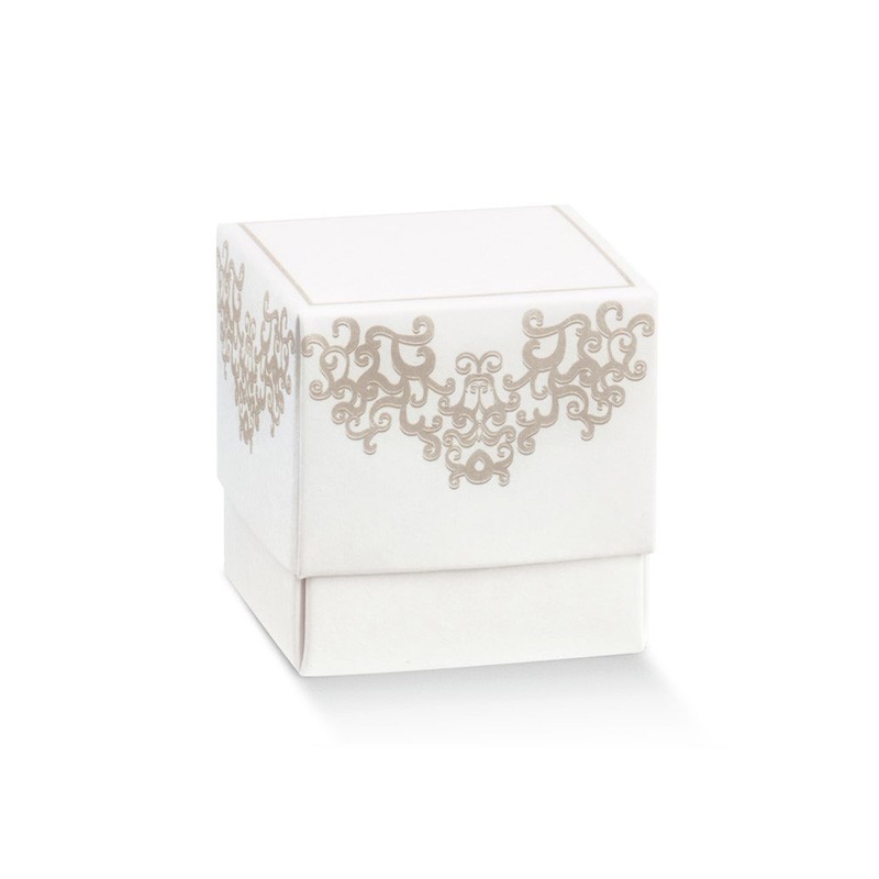 10 PZ SCATOLA FLEUR BIANCA 70 X 70 X 70 MM SCOTTON