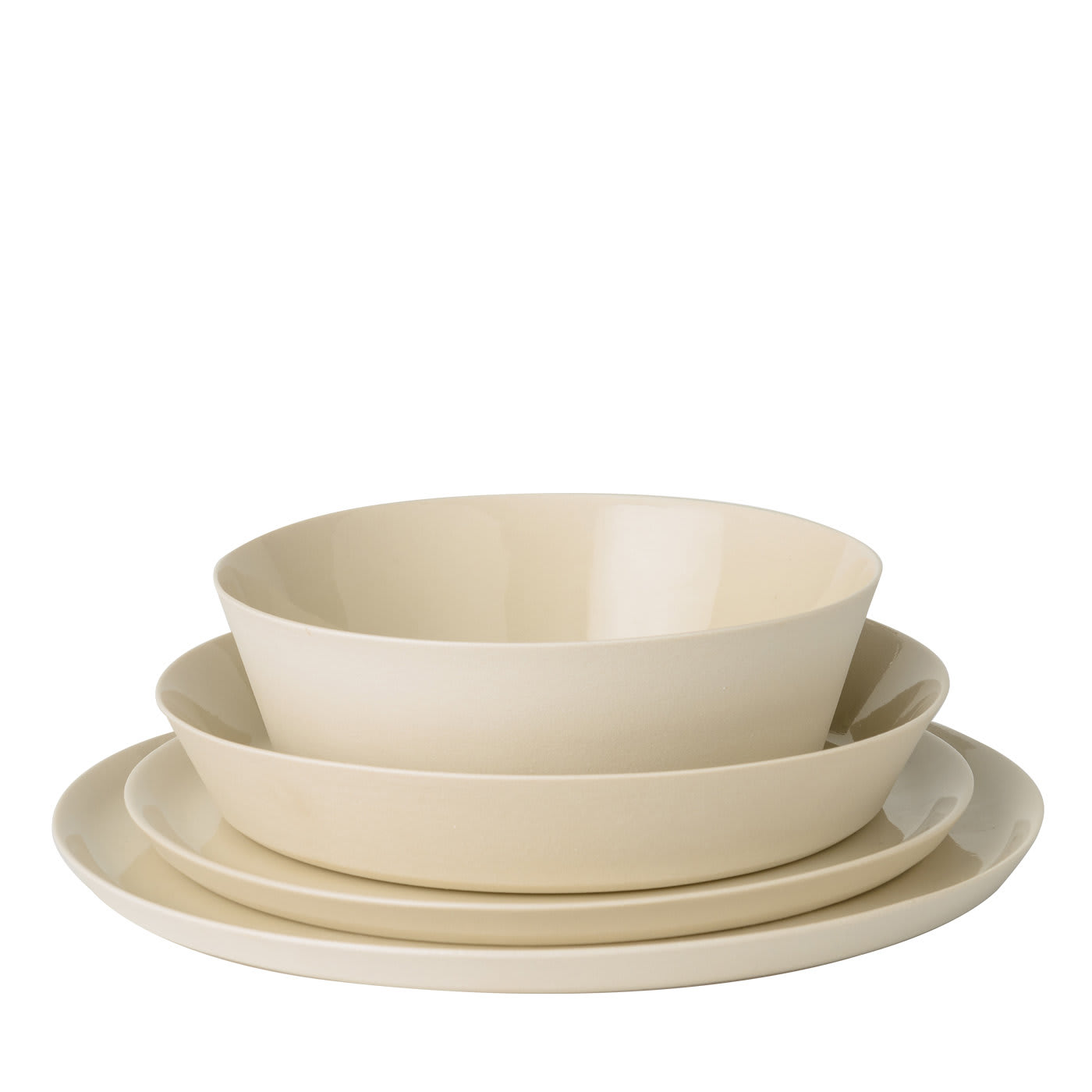 Set da pranzo 4 pezzi in ceramica bianca
