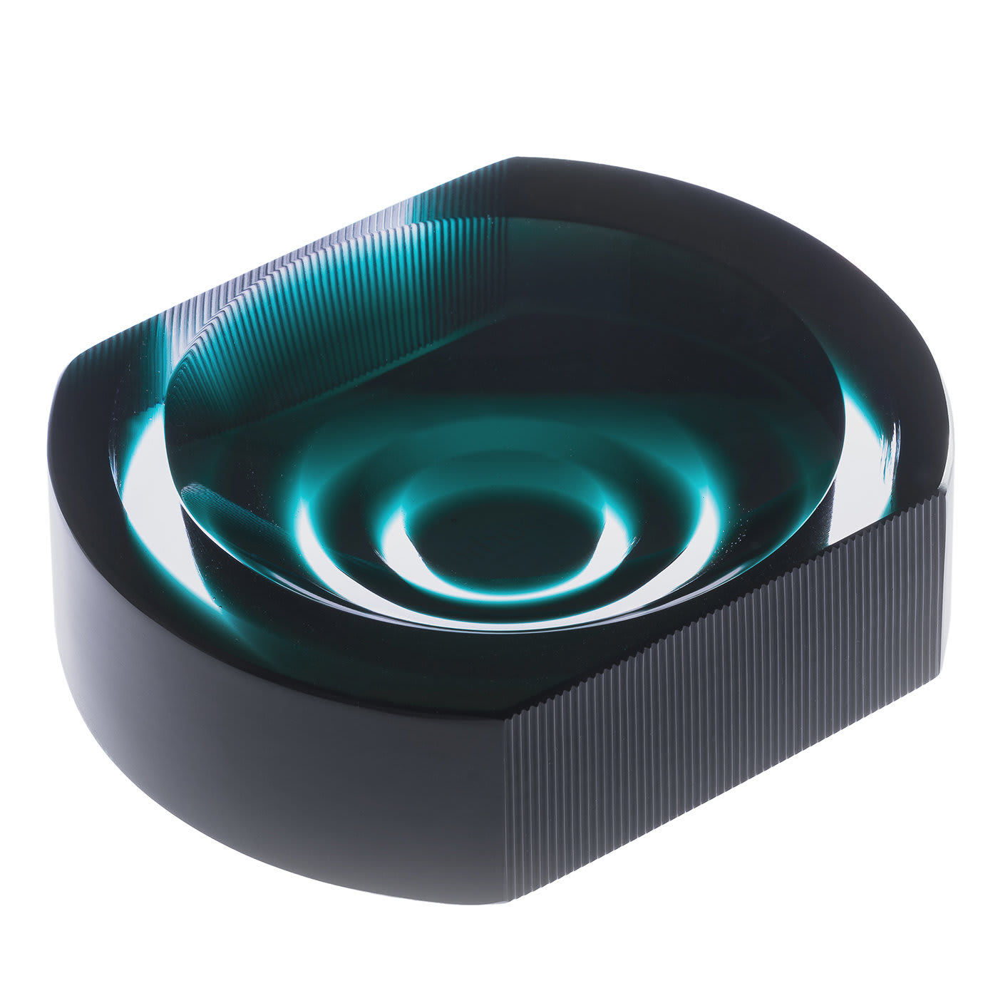 Posacenere Iride Cut Verde smeraldo di Federico Peri