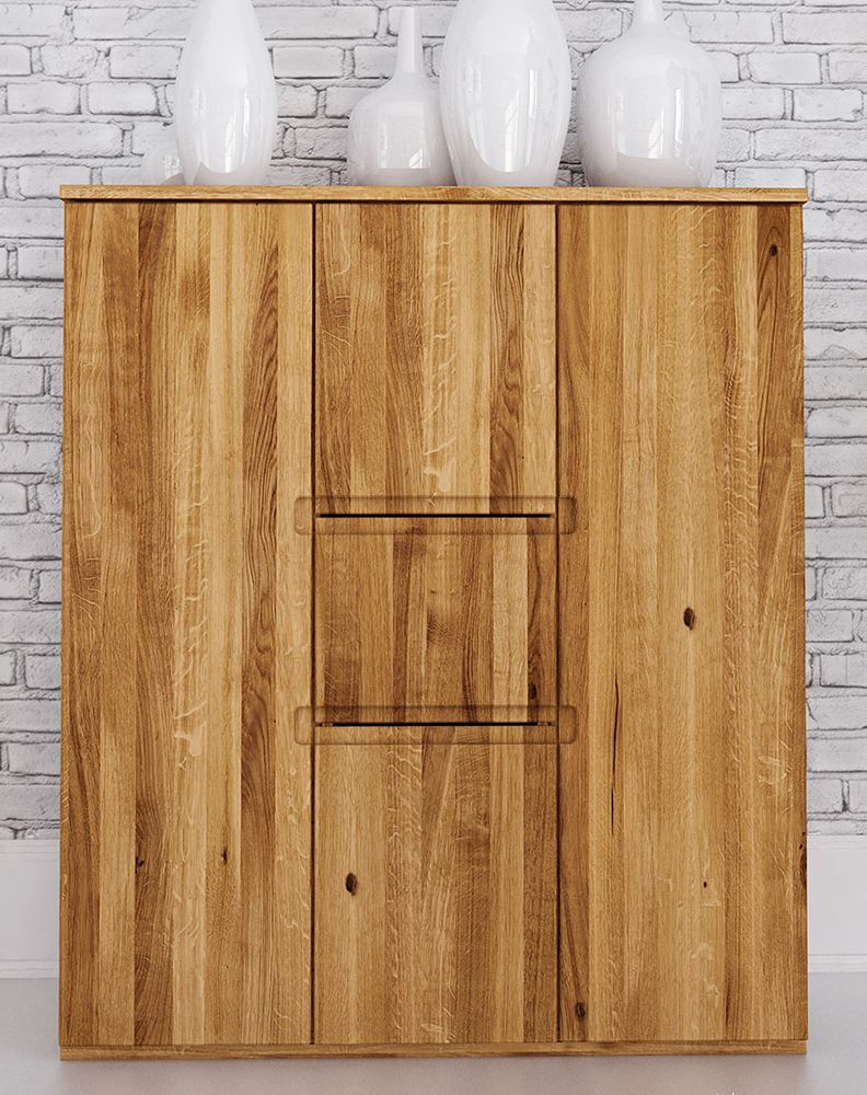 Cassettiera "Kapiti" 21, rovere massello selvatico, oliato - 129 x 111 x 45 cm (h x l x p)