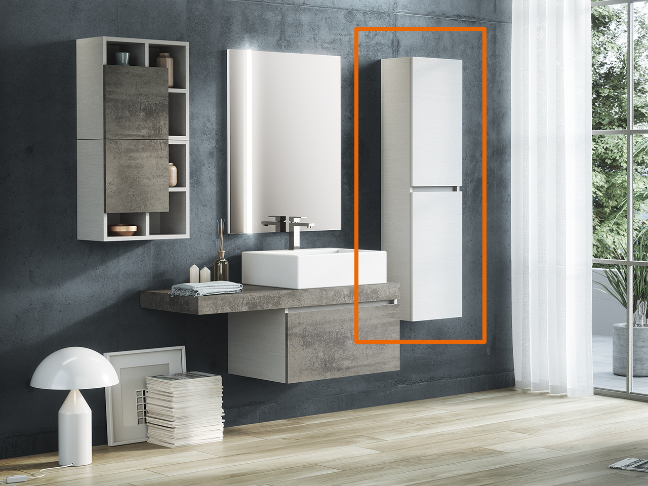 Colonna Bagno Qubo 2 Ante Reversibile Bianco Matrix-13283