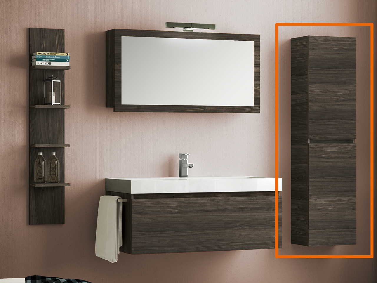 Colonna Bagno Qubo 2 Ante Reversibile Olmo Lava-13284