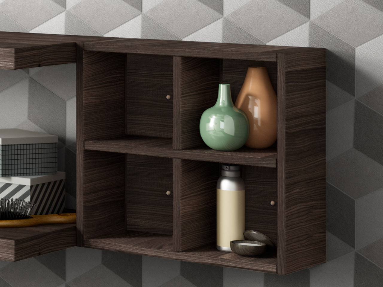 Pensile Bagno Qubo A Giorno Altezza 45 Olmo Lava-13324