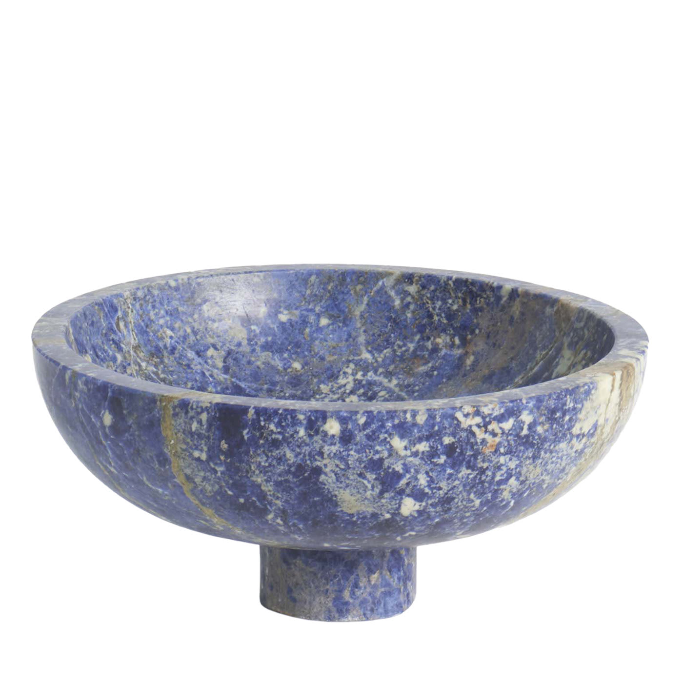 Centrotavola Inside Out in sodalite blu di Karen Chekerdjian