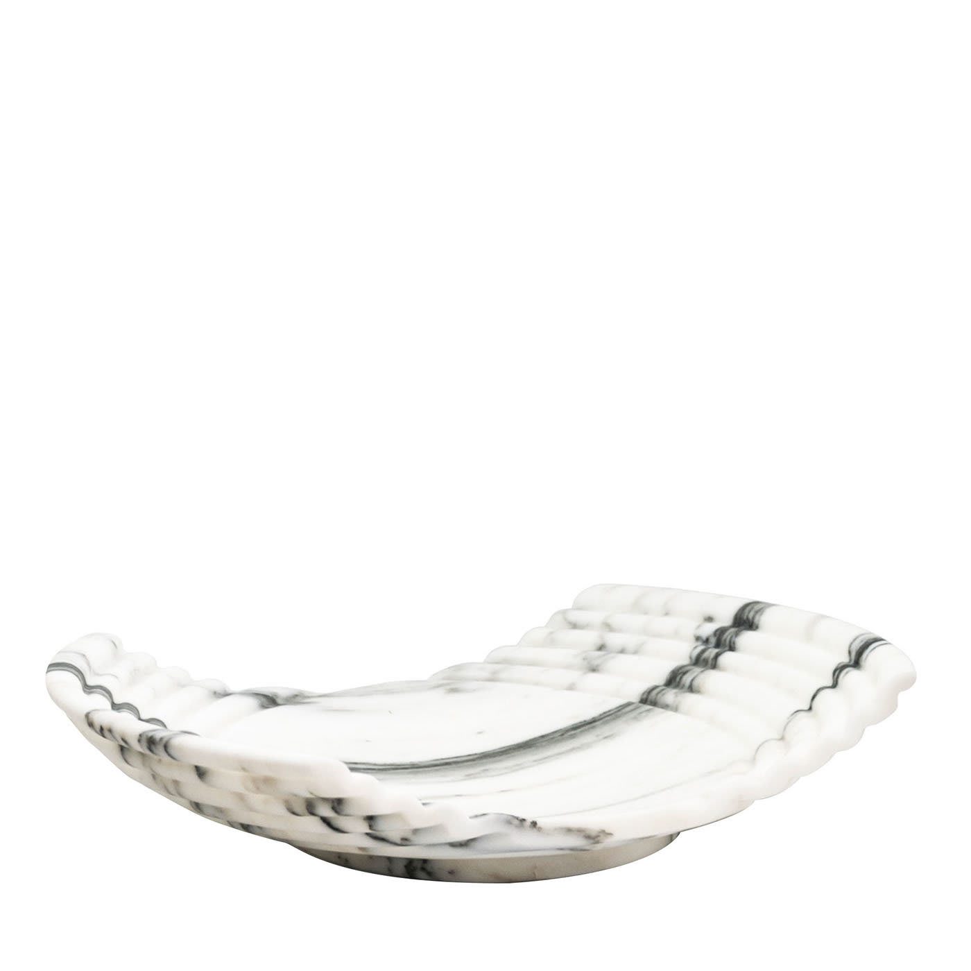 Vassoio grande Onda in marmo Arabescato di Jacopo Simonetti