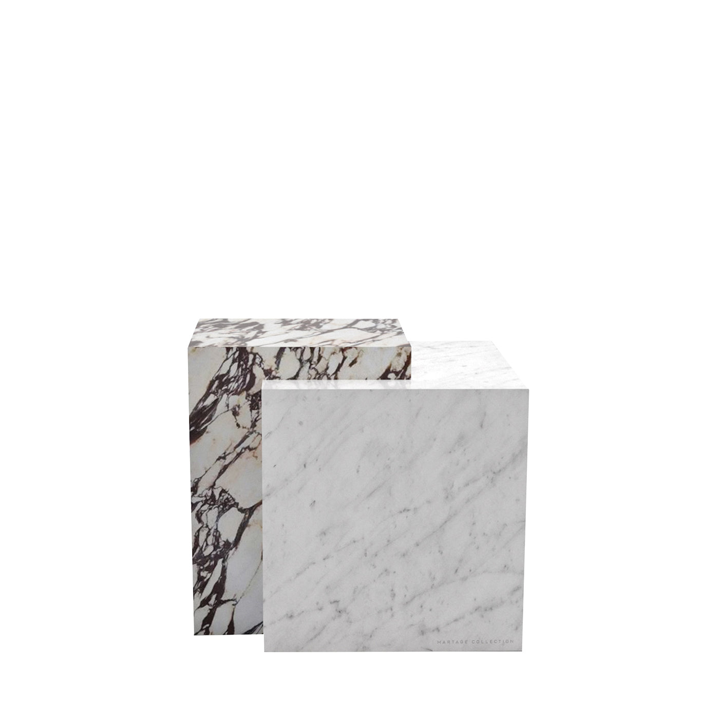 Tavolino in marmo di Carrara e Calacatta by Martage Collection