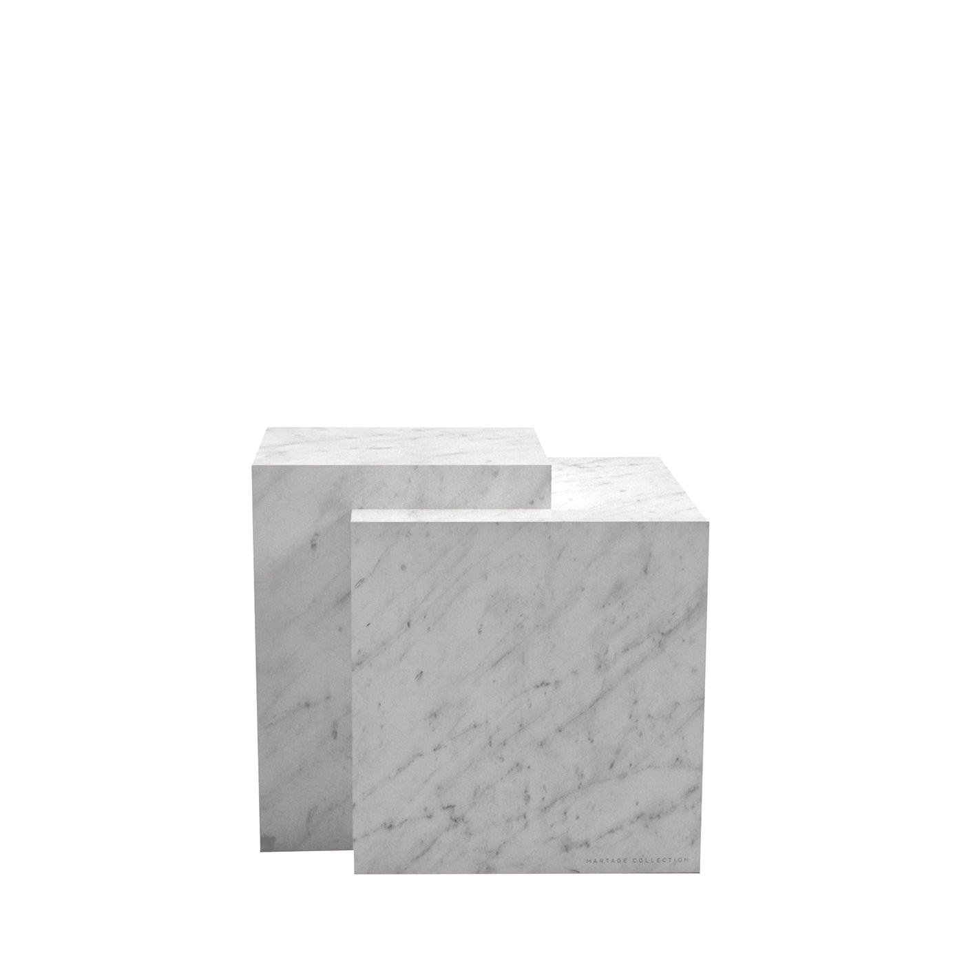 Tavolino Bloc in marmo bianco di Carrara by Martage Collection