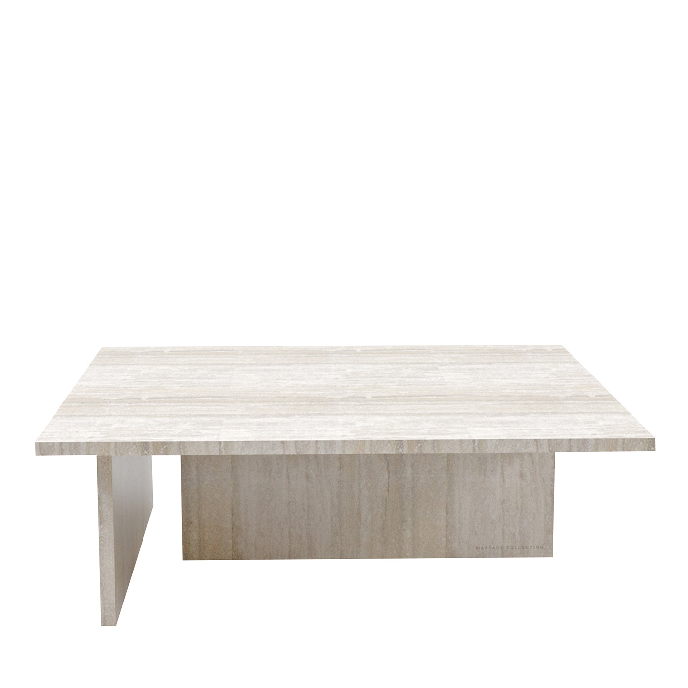 Tavolino da caffè Linea Small in marmo travertino beige by Martage Collection