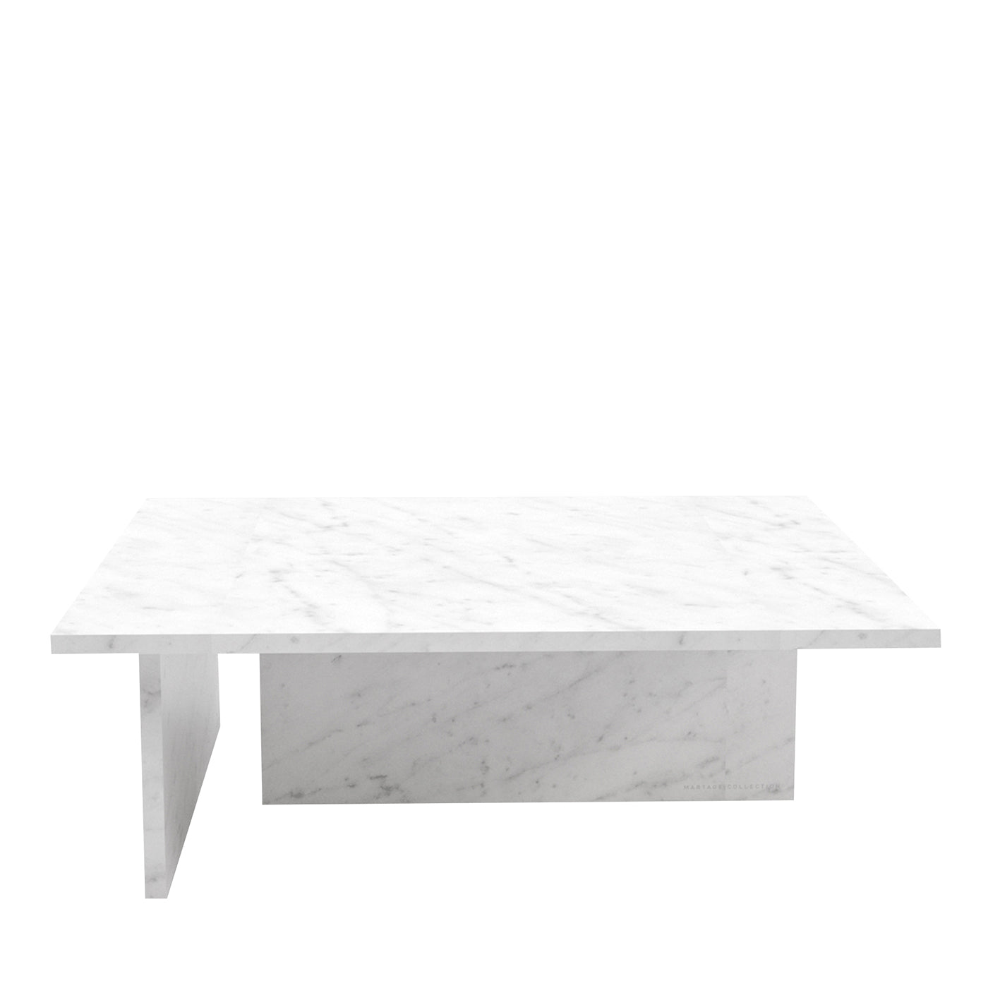 Tavolino da caffè in marmo bianco Carrara Linea Small by Martage Collection