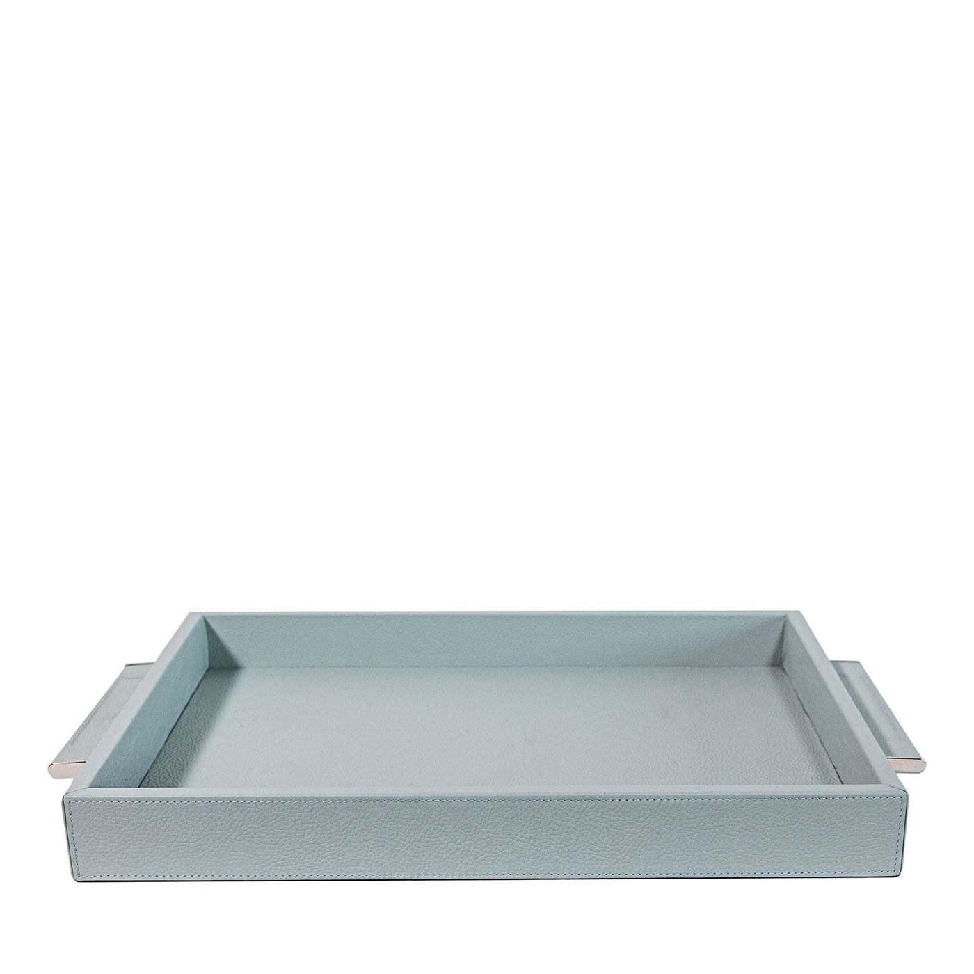 Vassoio medio Ben in pelle azzurra Stintino chiaro