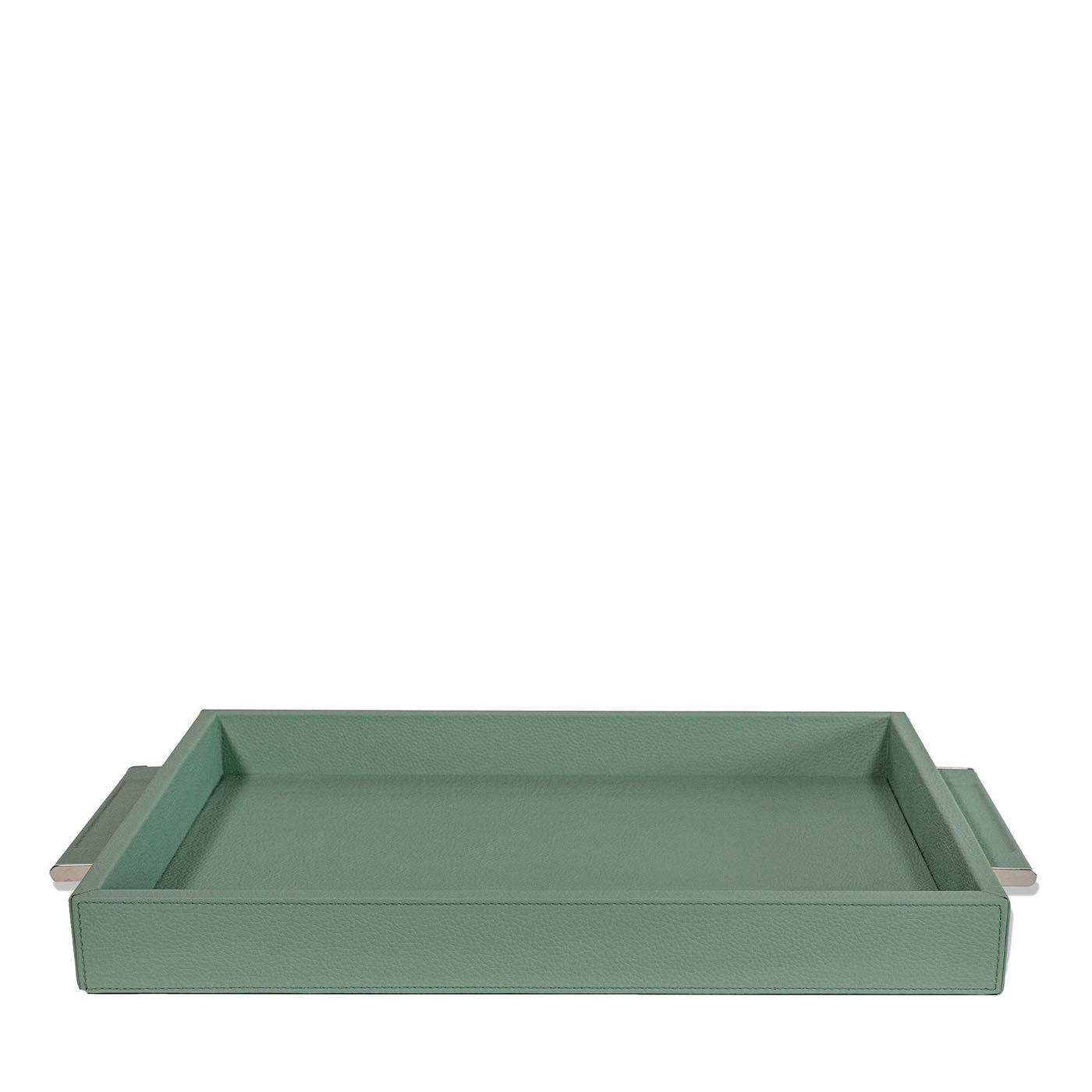 Vassoio medio Ben in Pelle Verde Smeraldo Chiaro