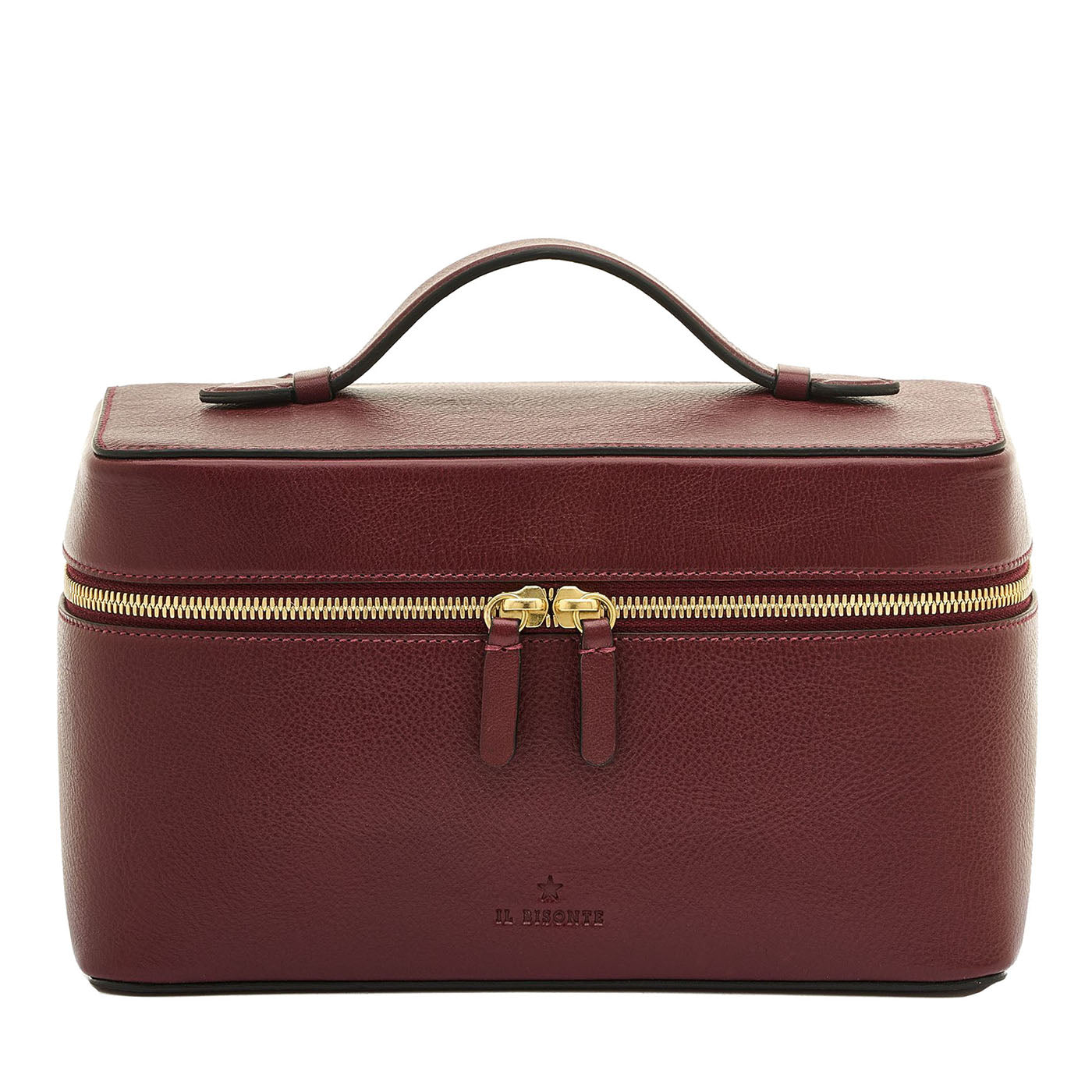 Beauty Case Grande in Pelle Amarena