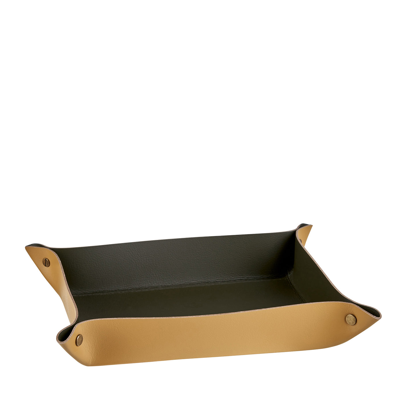 Vide poche in pelle senape e oliva #1