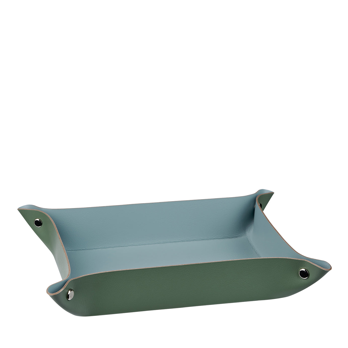 Vide poche in pelle Eucalipto e Azzurro cielo #1