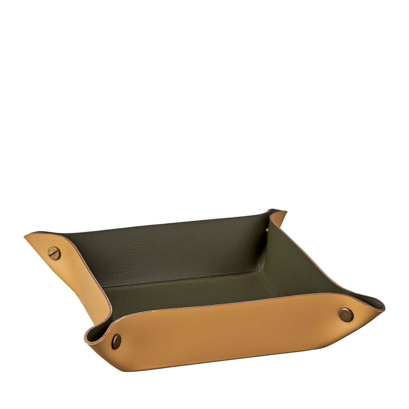 Vide poche in pelle senape e verde oliva #2