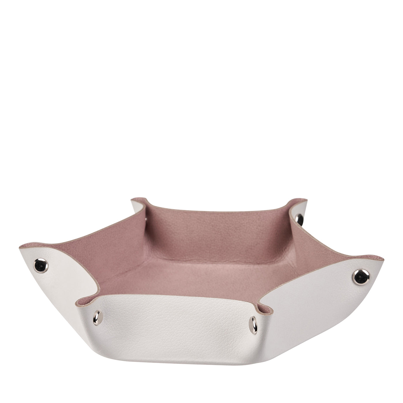 Vide poche in pelle color ostrica e Rosa Cenere