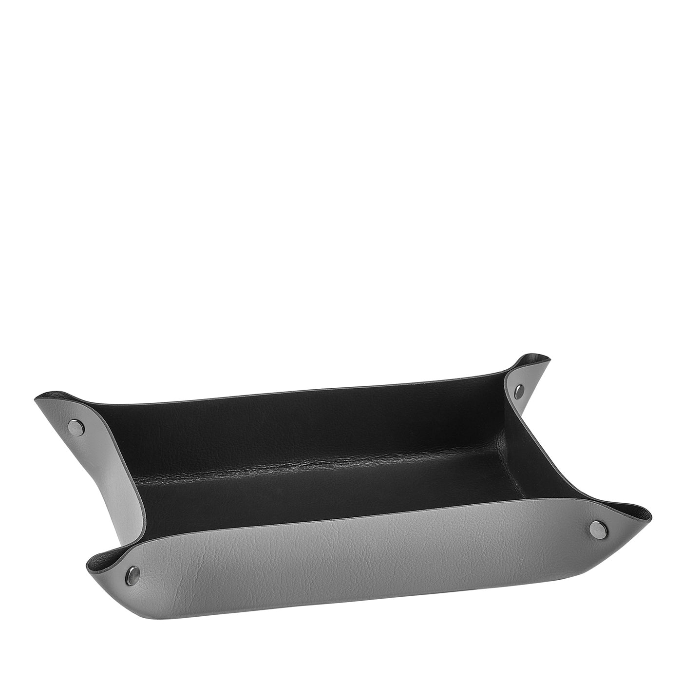 Vide poche in pelle grigia e nera #2