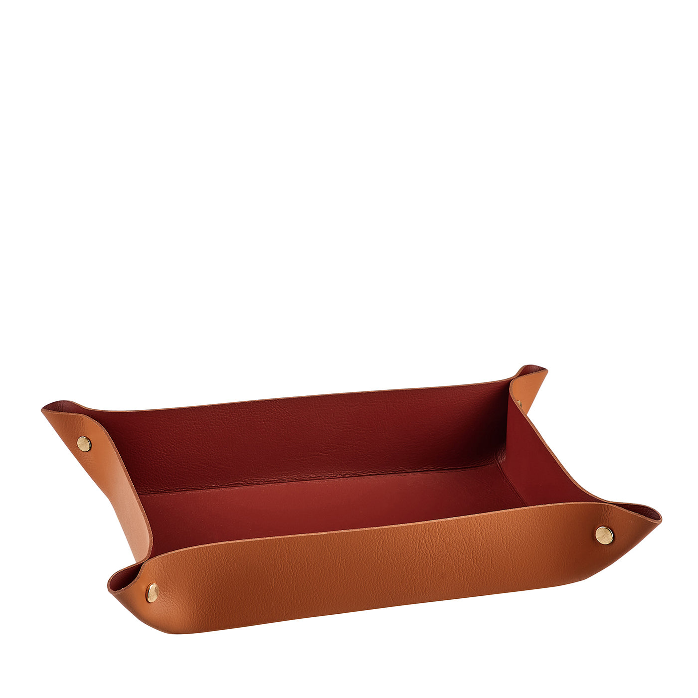 Vide poche in pelle Cognac e Bordeaux #2