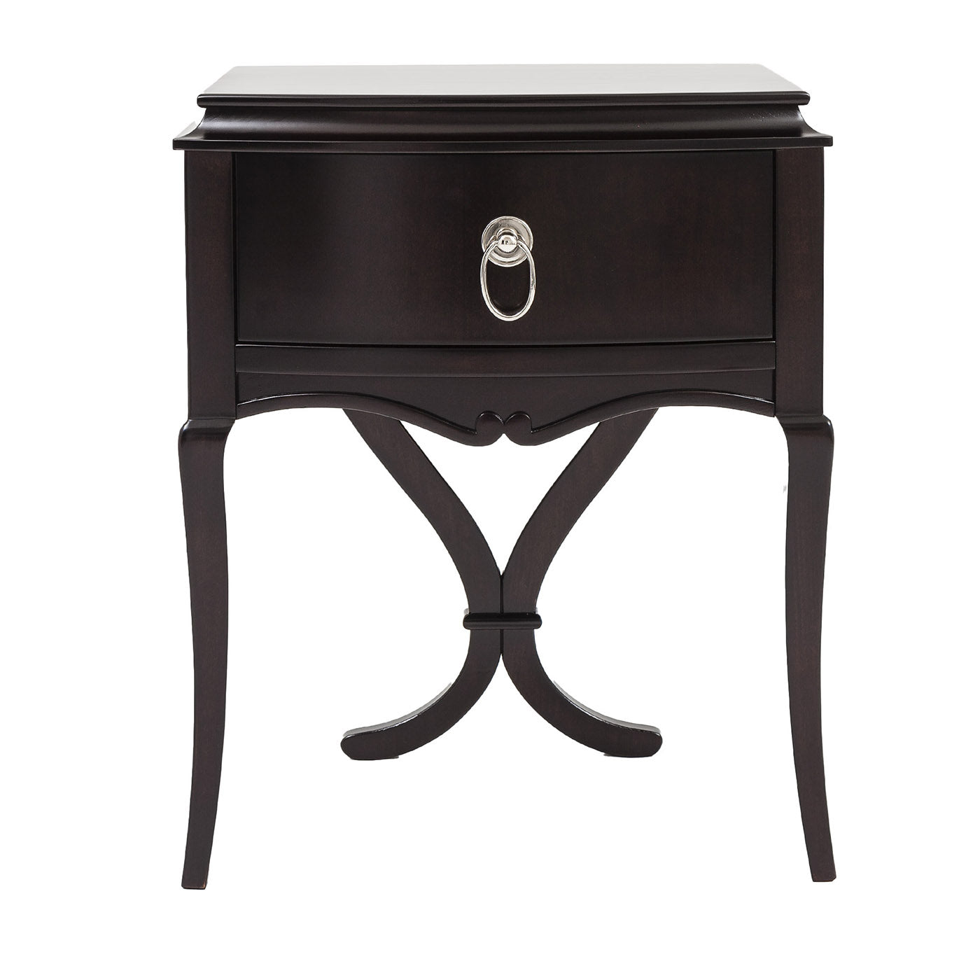 Comodino in legno di ciliegio nero con cassetto