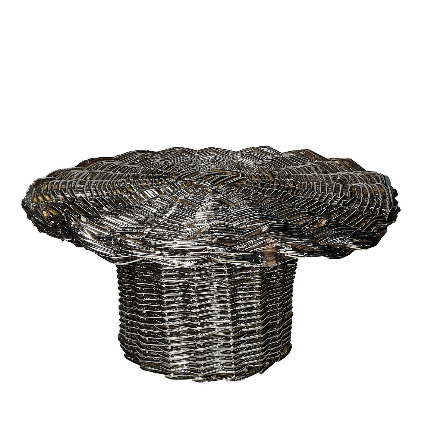 Alzata Rotonda intrecciata in argento placcato