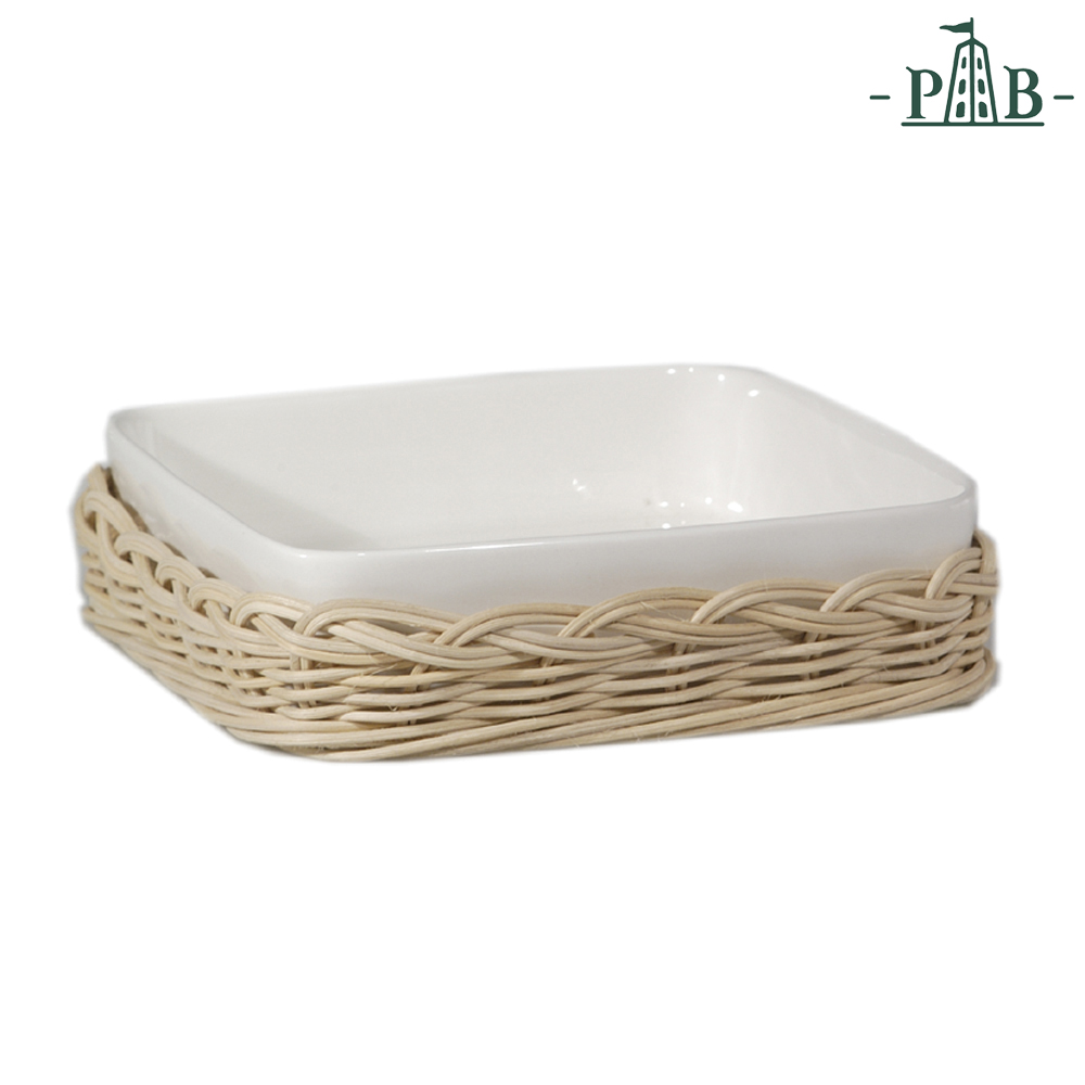 PORCELLANA BIANCA MIDOLLINO PER VASSOIO QUADRATO MENAGE