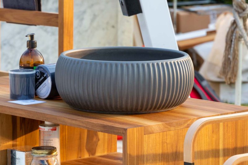 CIPI' LAVABO CEMENTO PLISSE'-CP950PLI-CEMENTO