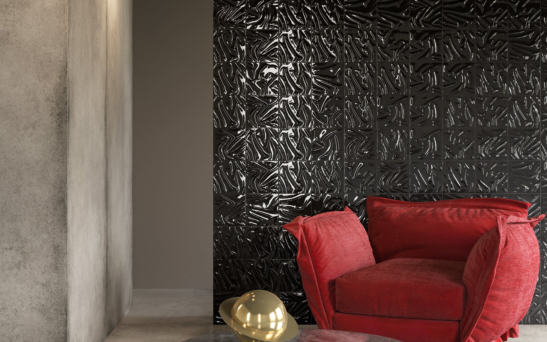 DIESEL VYNIL BLACK VYNIL GLOSSY 20X20-563303