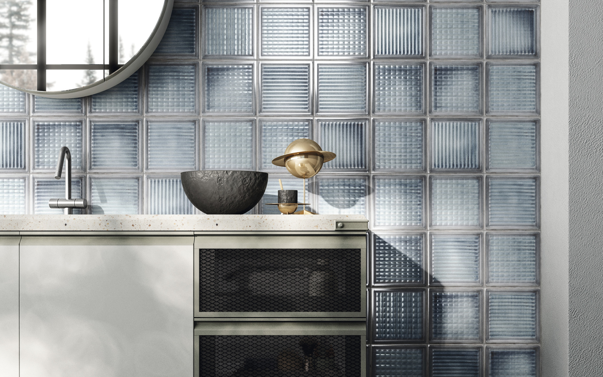 DIESEL GLASS BLOCKS GLASS AZURE 20X20-563545