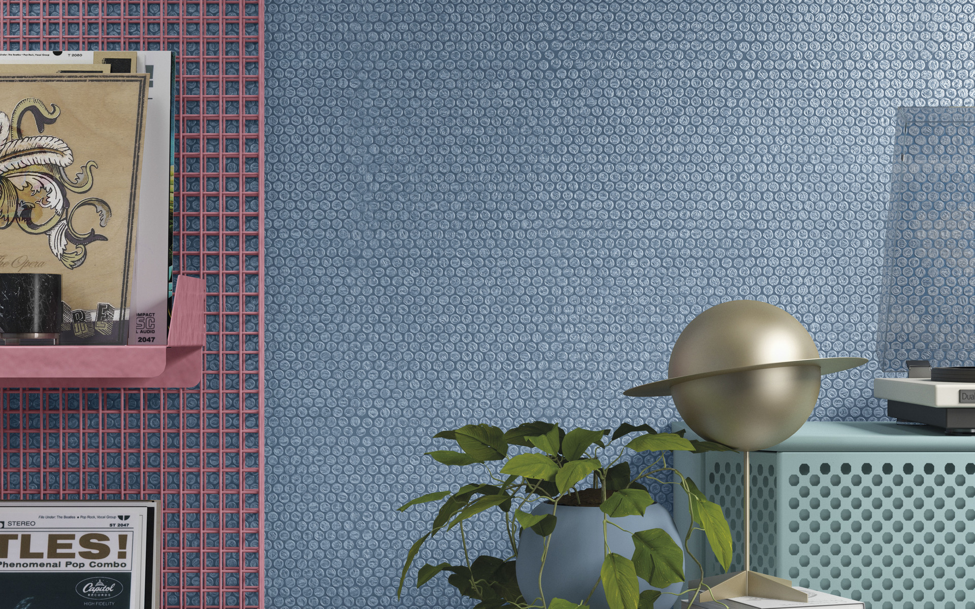 DIESEL PLURIBALL BLUE PLURIBALL DECOR PLATINO GLOSSY SQ. 20X20-563298