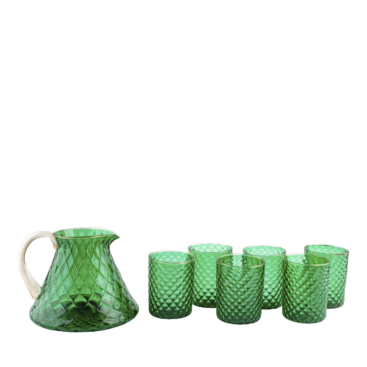 Set di 6 bicchieri e brocca Balloton verde