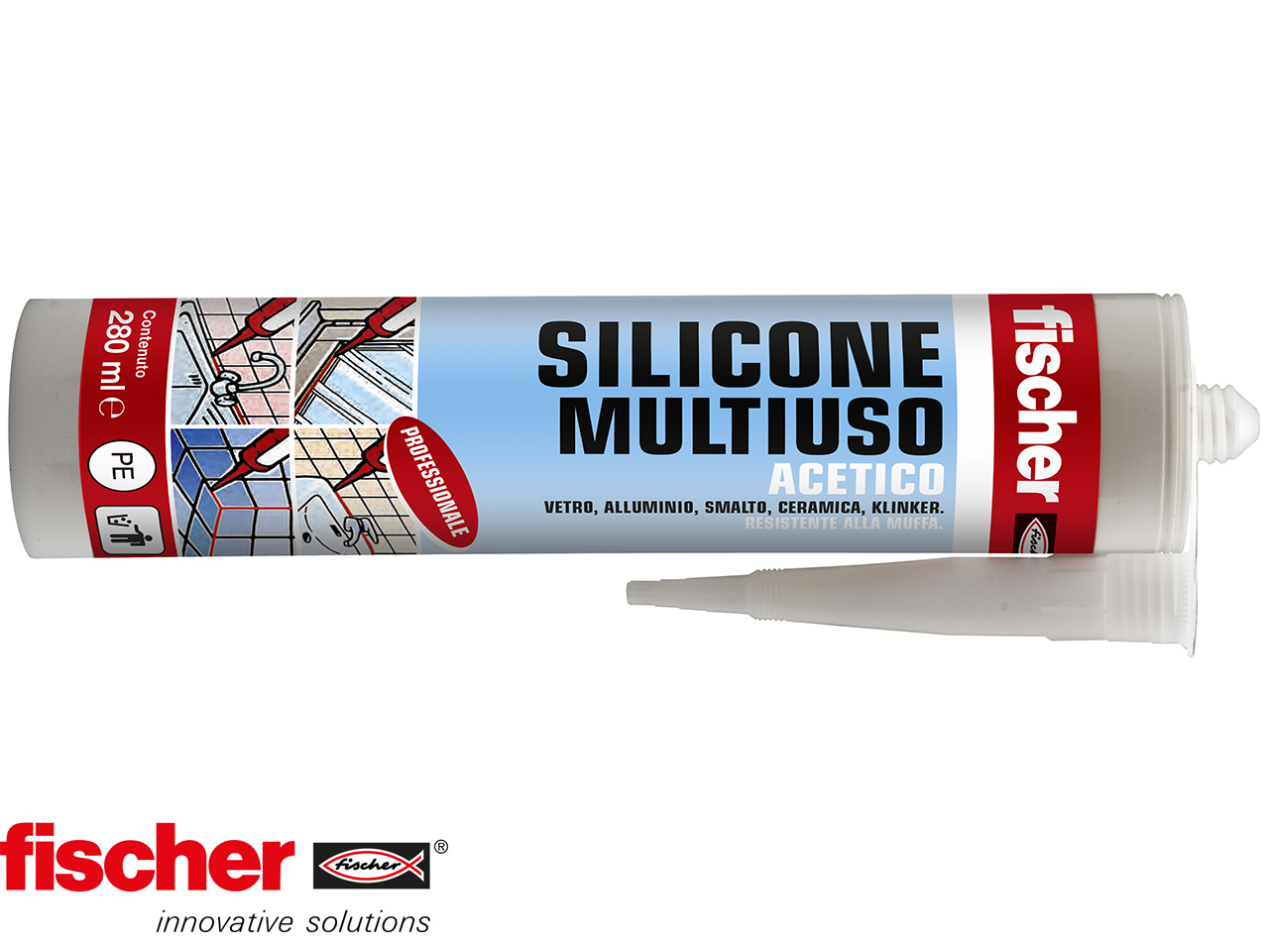 Fischer® Silicone Acetico Antimuffa Trasparente-20415