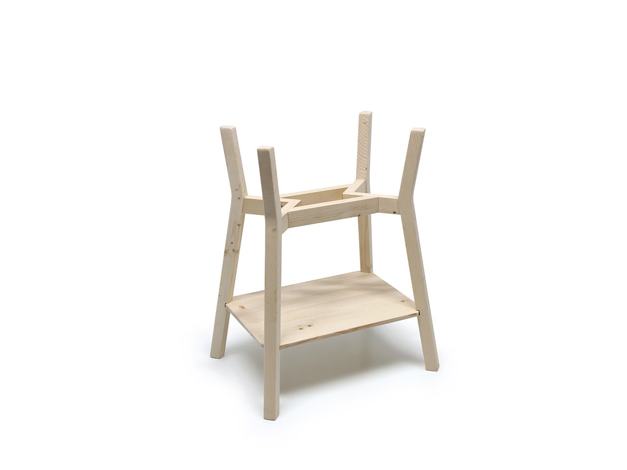 Supporto per Lavabo Tinozza Abete Naturale con Ripiano-20535