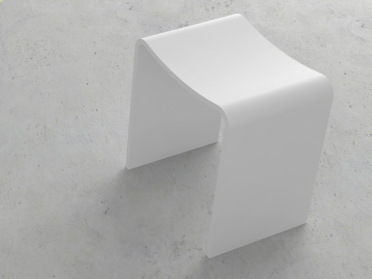 Sedile Doccia Wave Solid Surface Bianco Opaco-21613