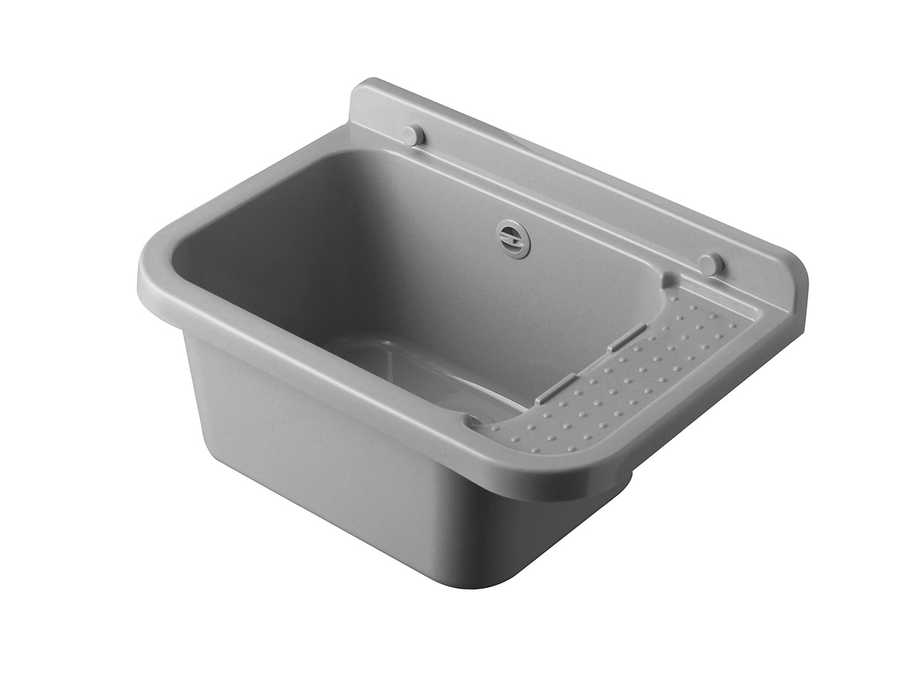 Pilozzo Lavanderia a Muro Interno/Esterno 50X34 H21 13L Polipropilene Grigio Opaco-22377