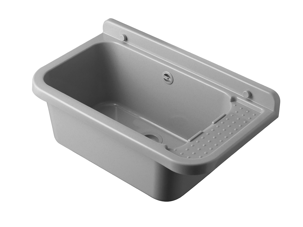 Pilozzo Lavanderia a Muro Interno/Esterno 60X34 H21 17L Polipropilene Opaco Grigio-22378