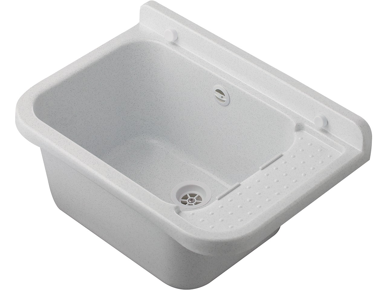 Pilozzo Lavanderia a Muro Interno/Esterno 50X34 H21 13L Polipropilene Marmorizzato Grigio-22379