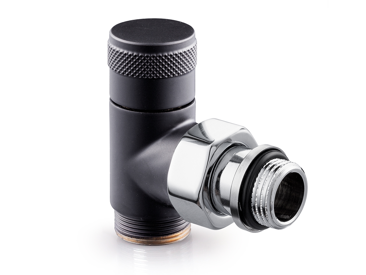 Tondera Detentore Radiatore a Squadra Nero Opaco-24024