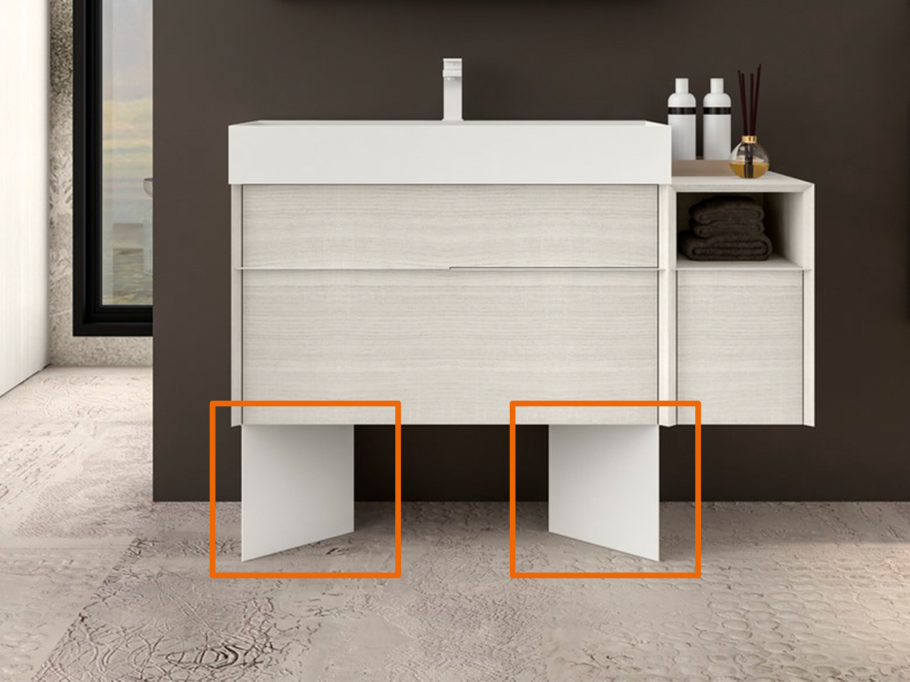 Tribeca Coppia Piedini Bianco Opaco-24120