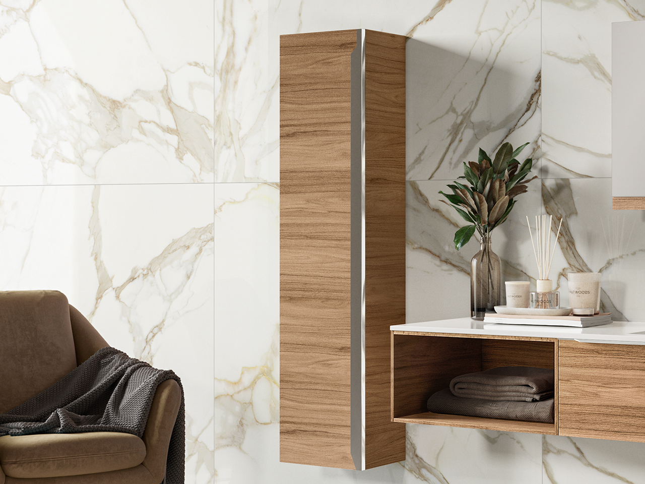 Colonna Bagno Trendy 30X25 H130 Noce Belgravia-24125