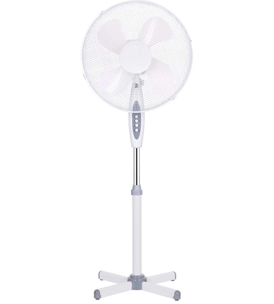 Ventilatore a Piantana Bianco 45W - Regolabile e Stabile 124 cm