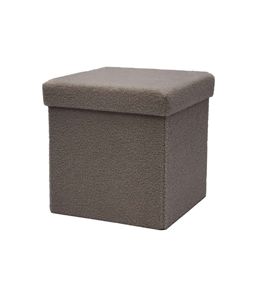 Domo Mea Pouf pieghevole Teddy Beige 38x38 cm con vano contenitore