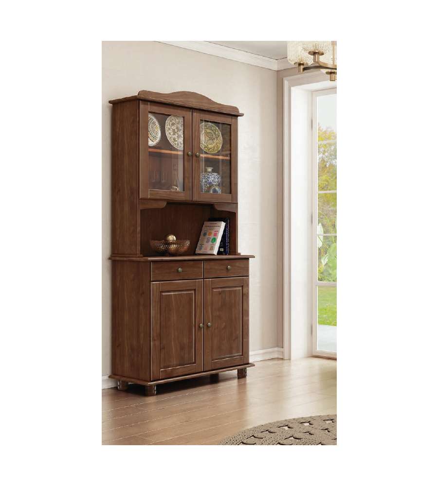 Domo Mea Credenza Imbuya in Pino Massiccio - 4 Ante e 2 Cassetti