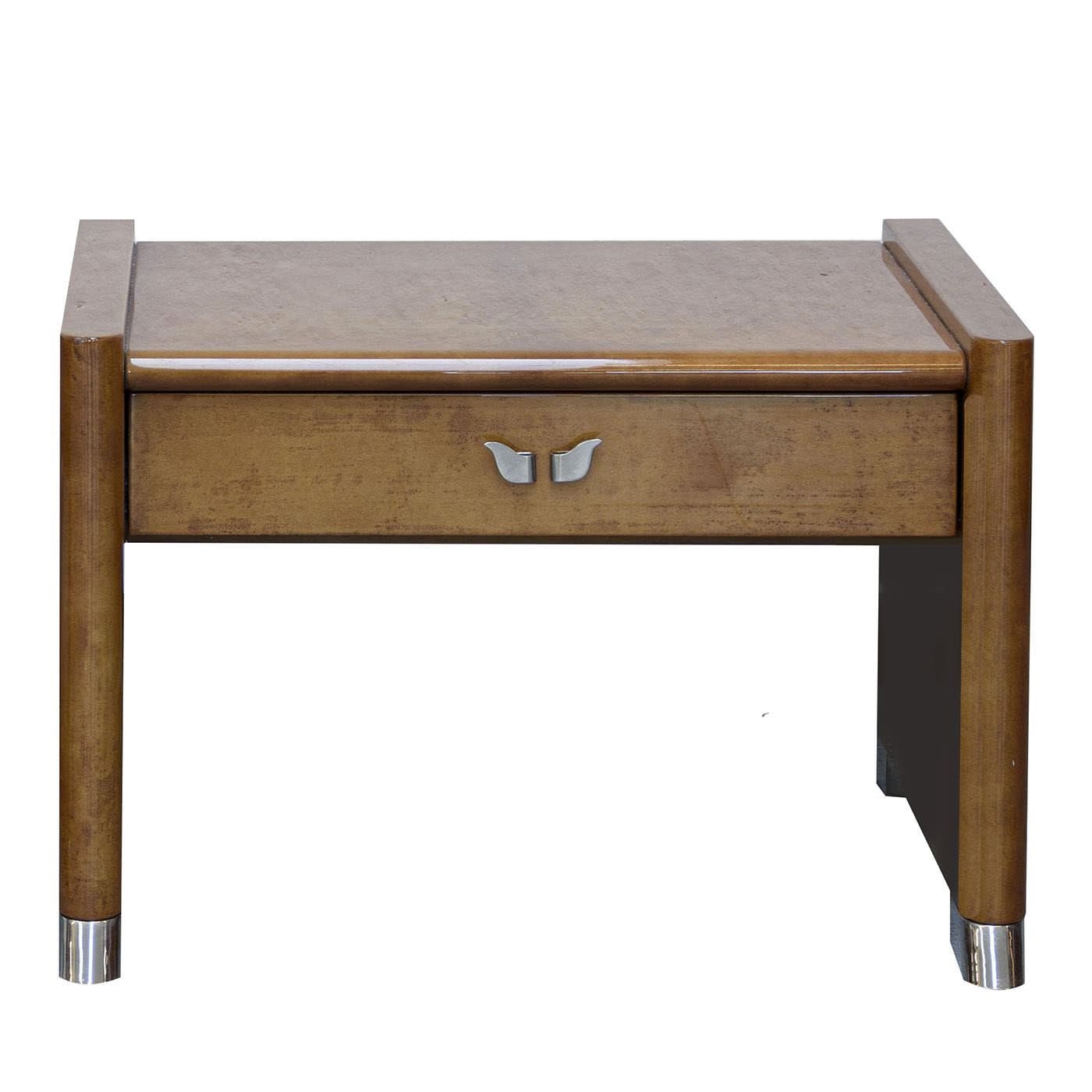 Comodino in pelle di capra vintage