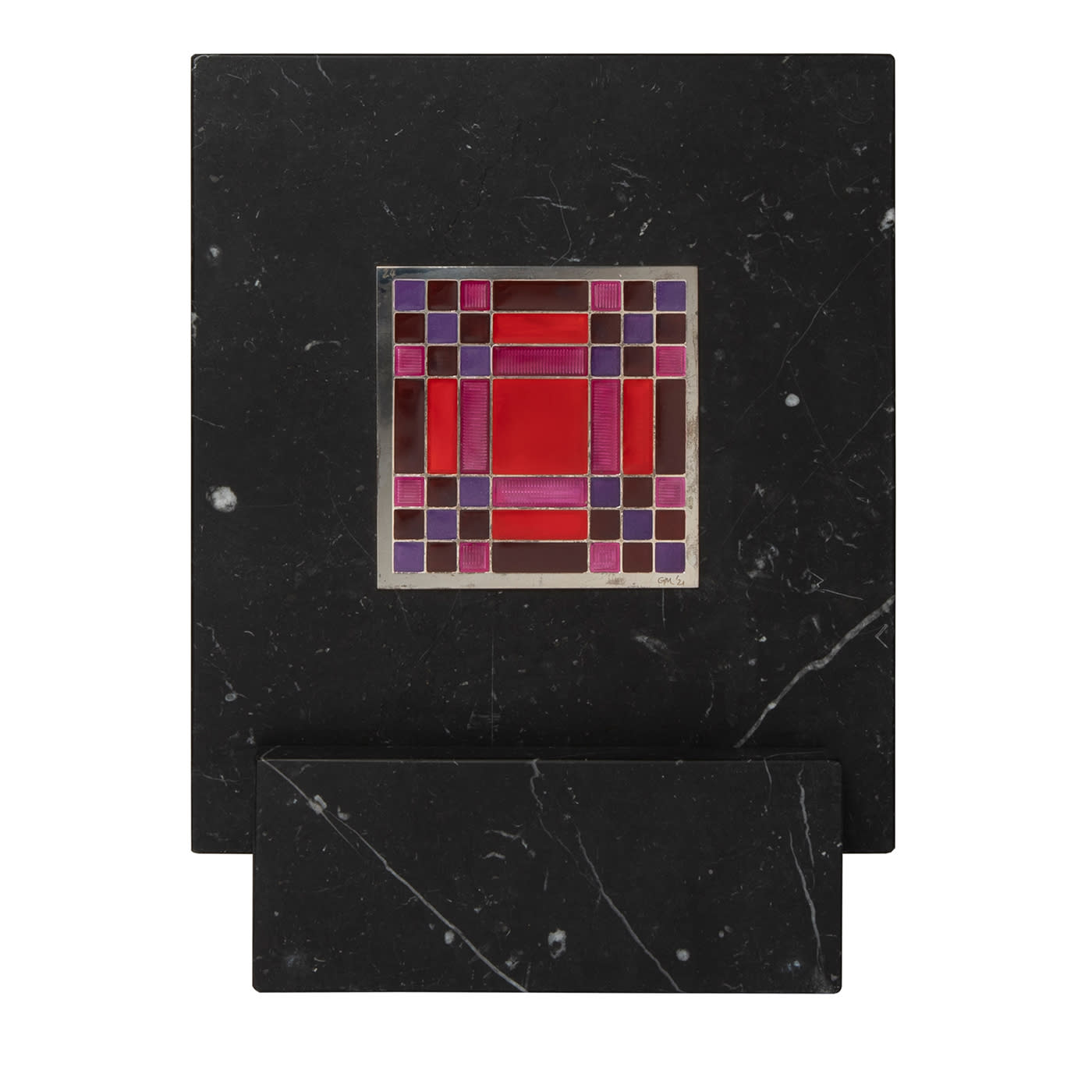 Carré Cloisonné su marmo Pezzo d'arte decorativa #12