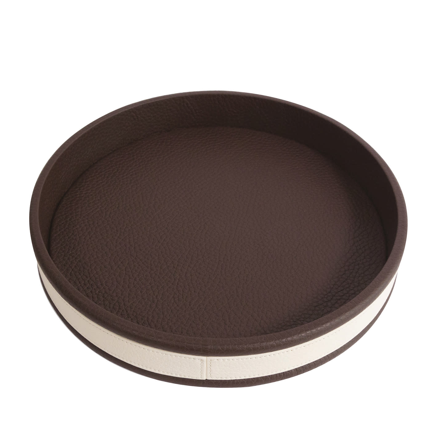 Vassoio rotondo marrone a strisce