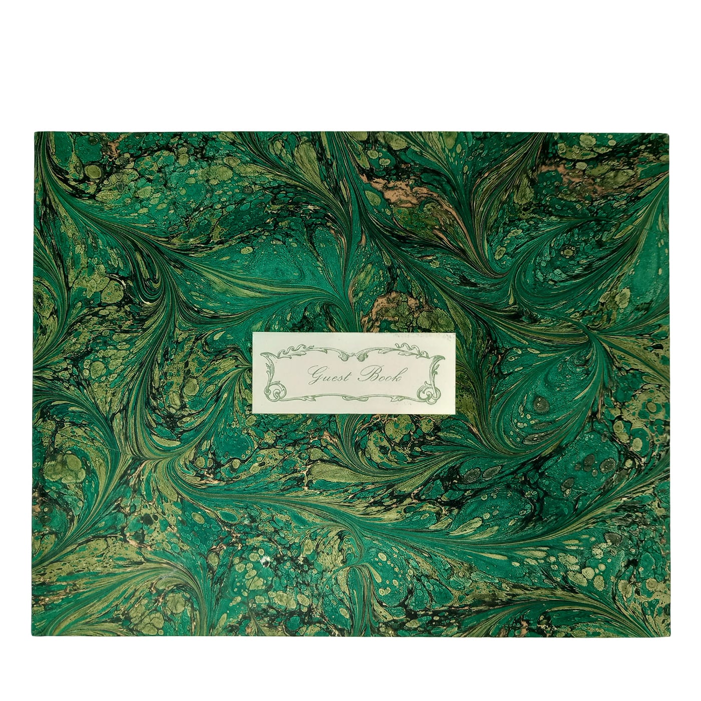 Taccuino per Ospiti in Carta Marmorizzata Verde